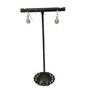 Vintage Silver Gray Bead Drop Earrings